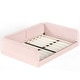 preview thumbnail 119 of 124, Bonwell Upholstered Teddy Fleece Montessori Floor Bed with Half-Enclosed & Curved Guardrails for Kids by GDFStudio