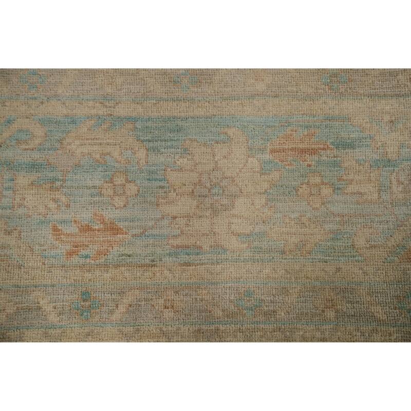Hand Knotted Transitional Wool Orange Floral Area Rug - 15' 0'' X 12' 3''