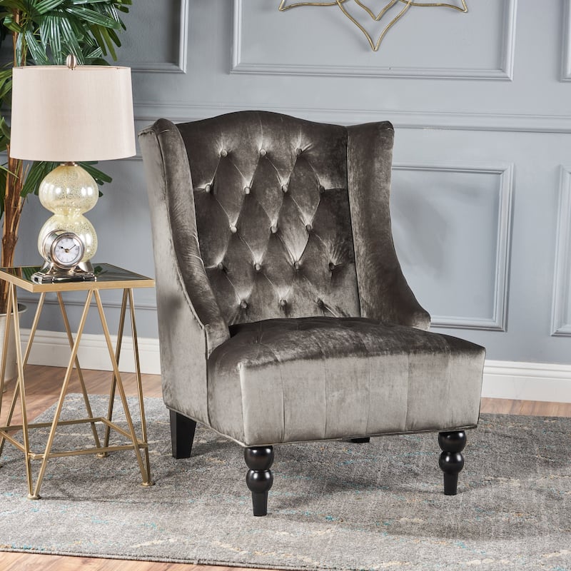 Toddman High-Back Velvet Club Chair by Christopher Knight Home