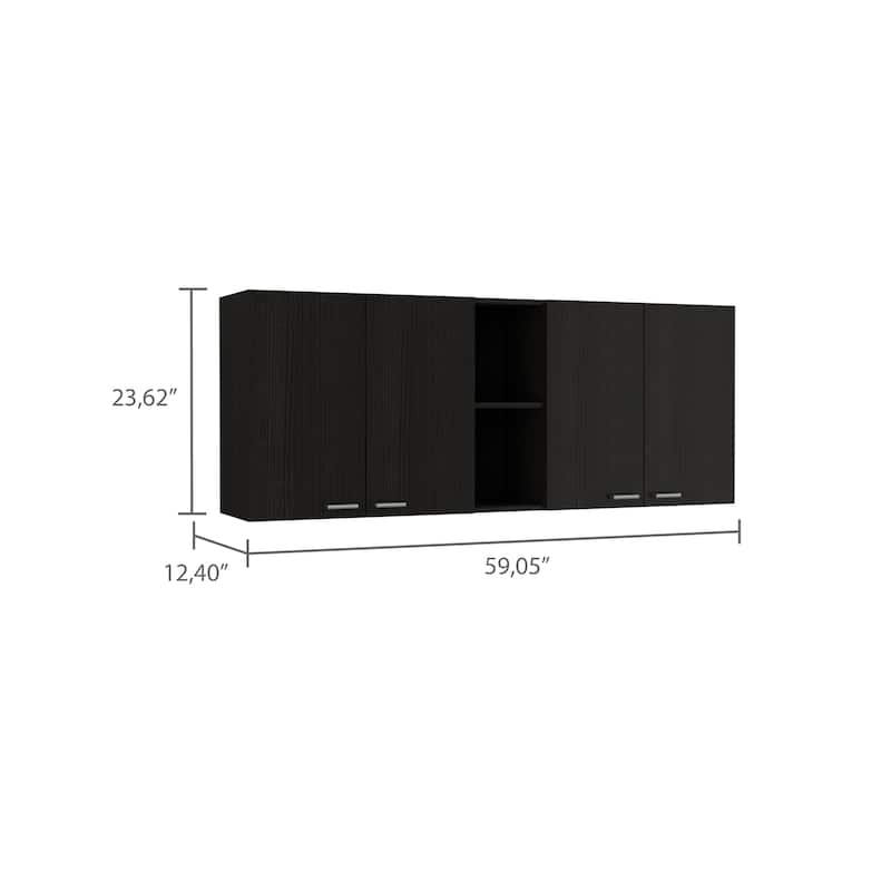 Menlo 59-inch Four Swing Doors Wall Cabinet