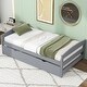 preview thumbnail 2 of 22, Twin Size Platform Bed with Twin Size Trundle, Solid Pine Wood + MDF Construction, Includes Headboard, Footboard, Grey