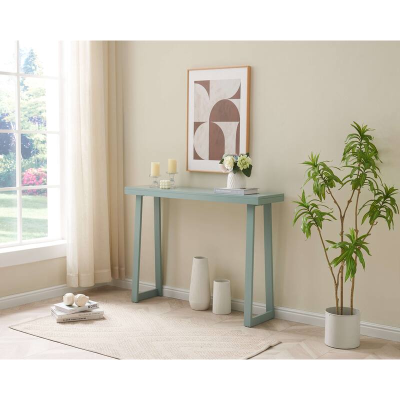 Claude Collection Wood 44" Modern Console Table with Shelf - Ice Blue