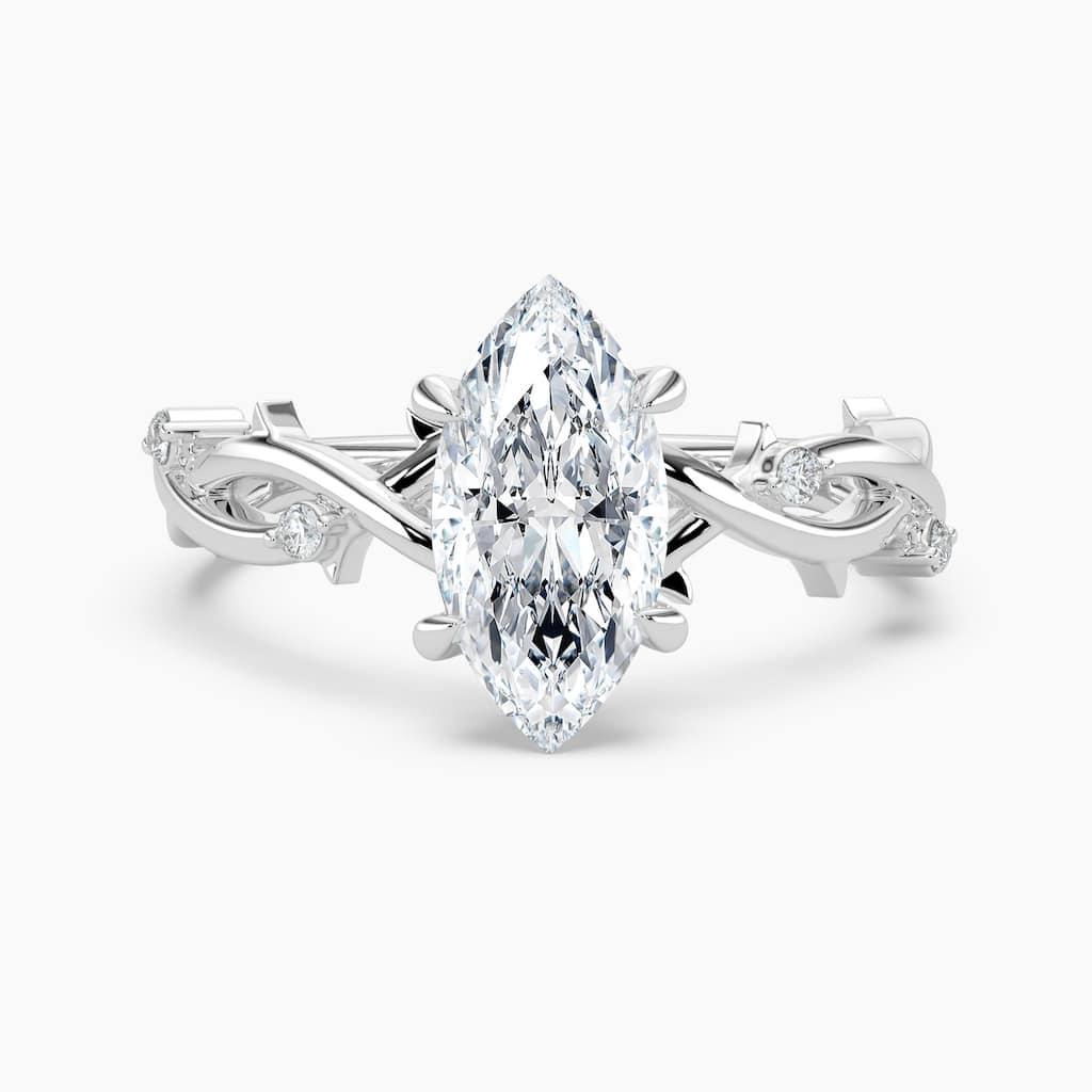 Auriya 14K Gold Lab Grown Diamond Marquise Twisted Vine Engagement Ring 1.03 - 5.03ct. tw. (F-G, VS)