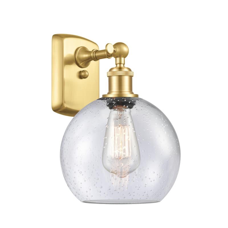 Innovations Lighting 516-1W-13-8 Athens Sconce Athens 13" Tall Wall - Satin Gold / Seedy