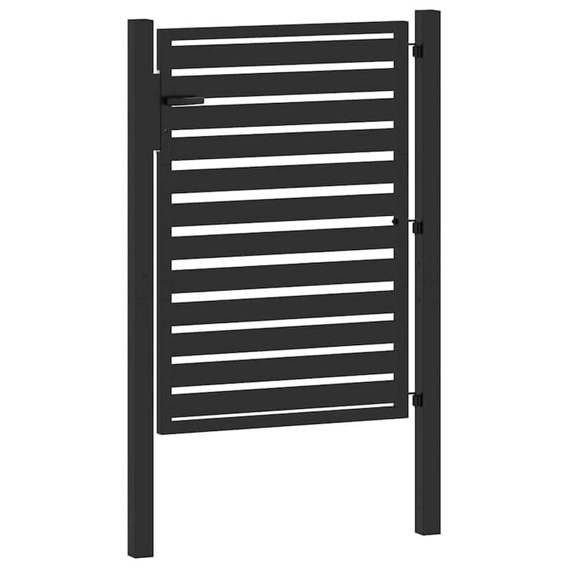 vidaXL Patio Gate Lockable Black 39.4x47.2" Aluminium