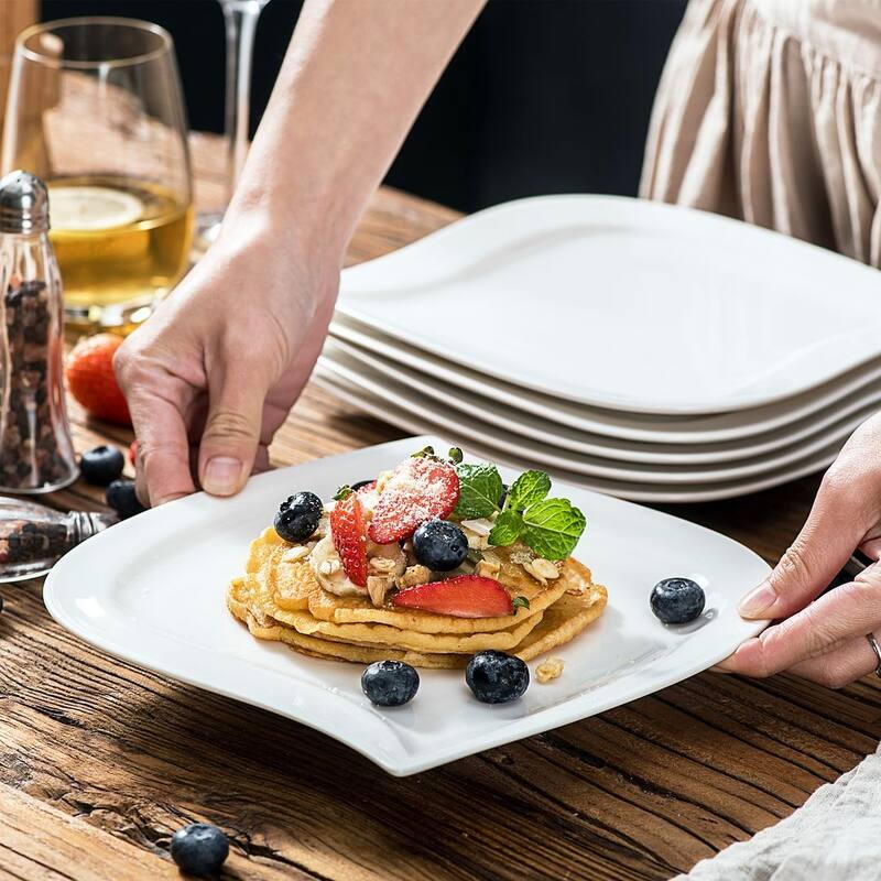 MALACASA Elvira Porcelain 6-Piece Dessert Plate Set
