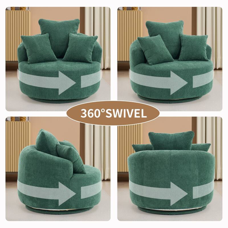 Single Seat Full Sponge Compression Swivel Chair Single Sofa - Green