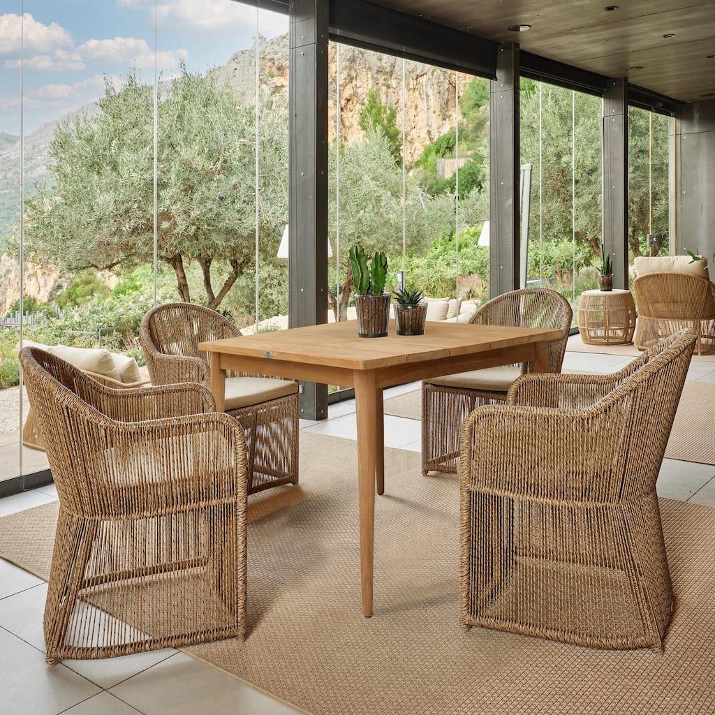 Skyline Design Calixto 5-Piece Sq. Dining Set w/Sunbrella Cushions