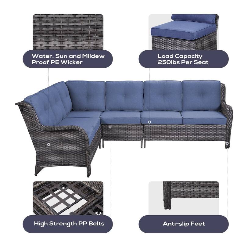 Outdoor Conversation Sets 2 Sectional Sofa Furniture