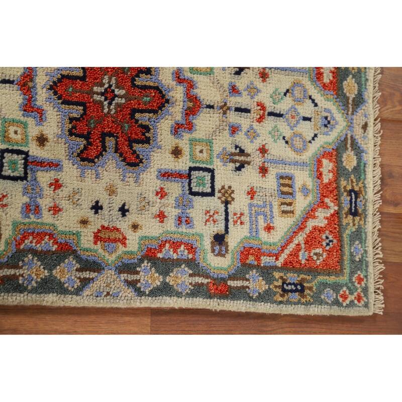 Geometric Kazak Indian Accent Rug Handmade Wool Carpet - 2'0" x 3'0"