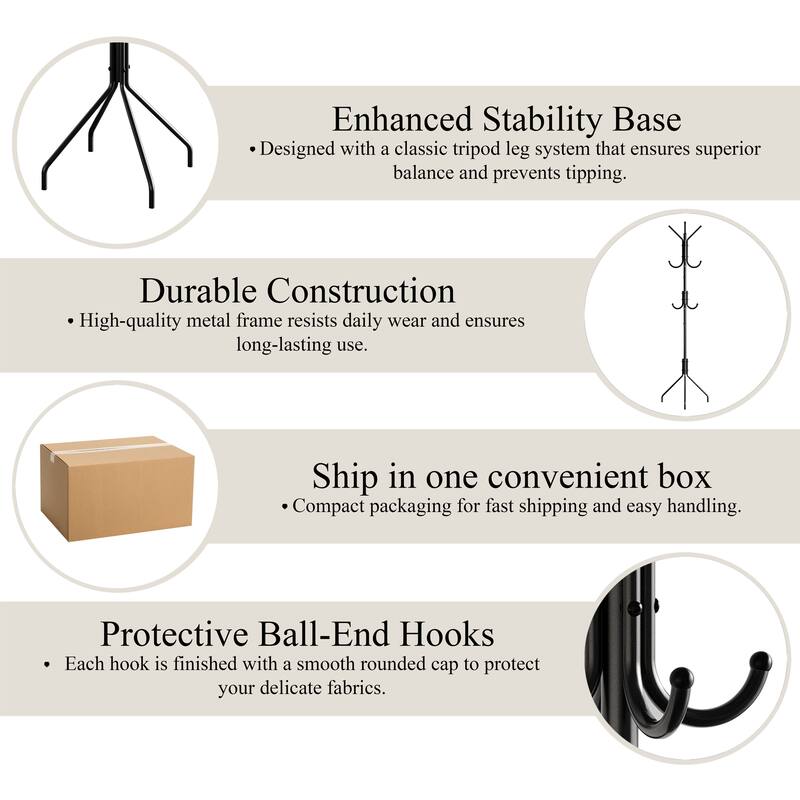 CraftPorch Contemporary Freestanding Metal Coat Rack - N/A