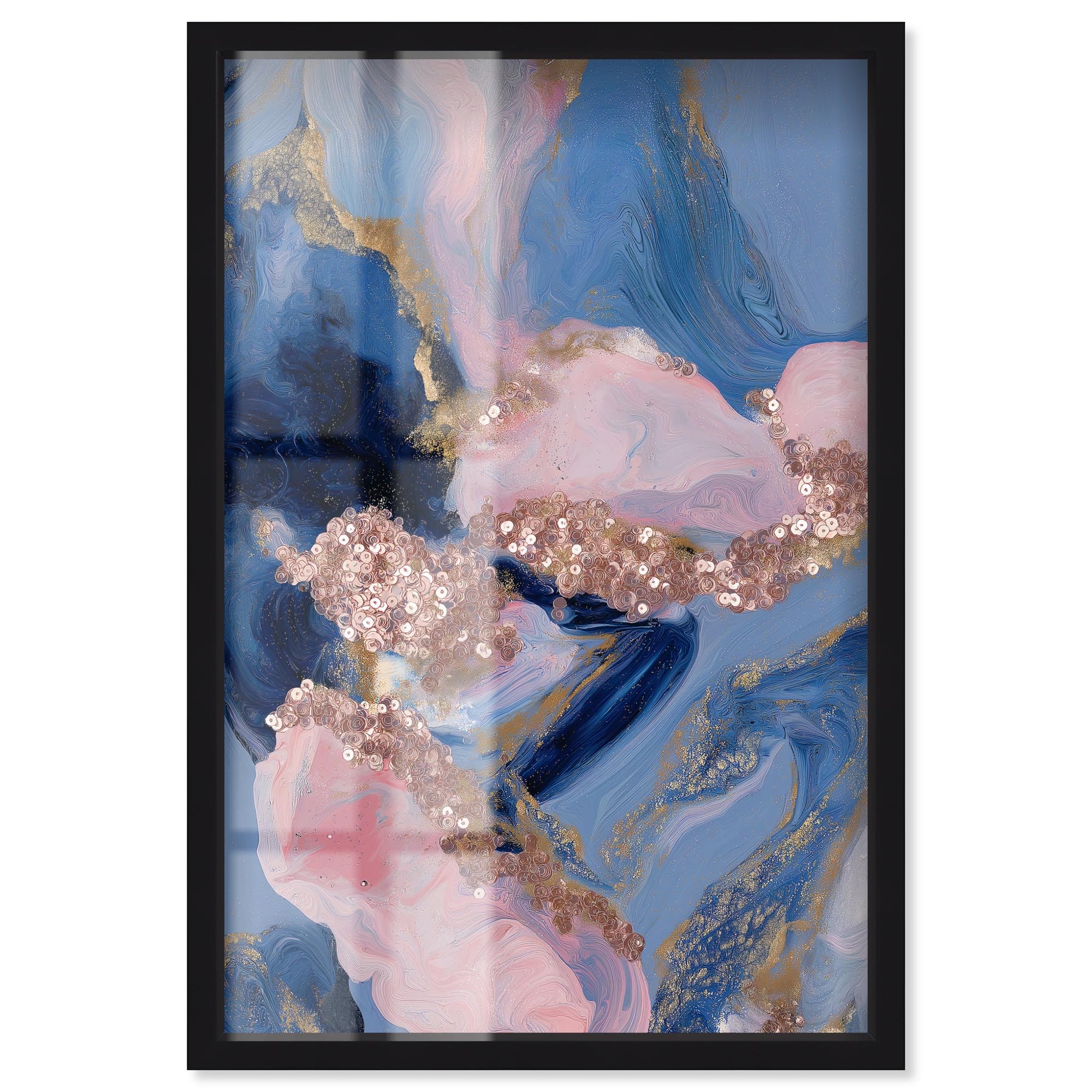 Rose Gold Nebula III Pink Wall Decor Shadowbox Print by Art Remedy