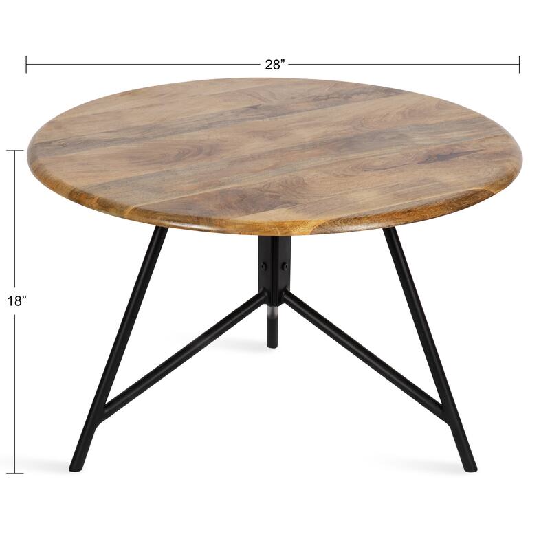 Kate and Laurel Pallson Round Wood Coffee Table - 28x28x18 - Natural