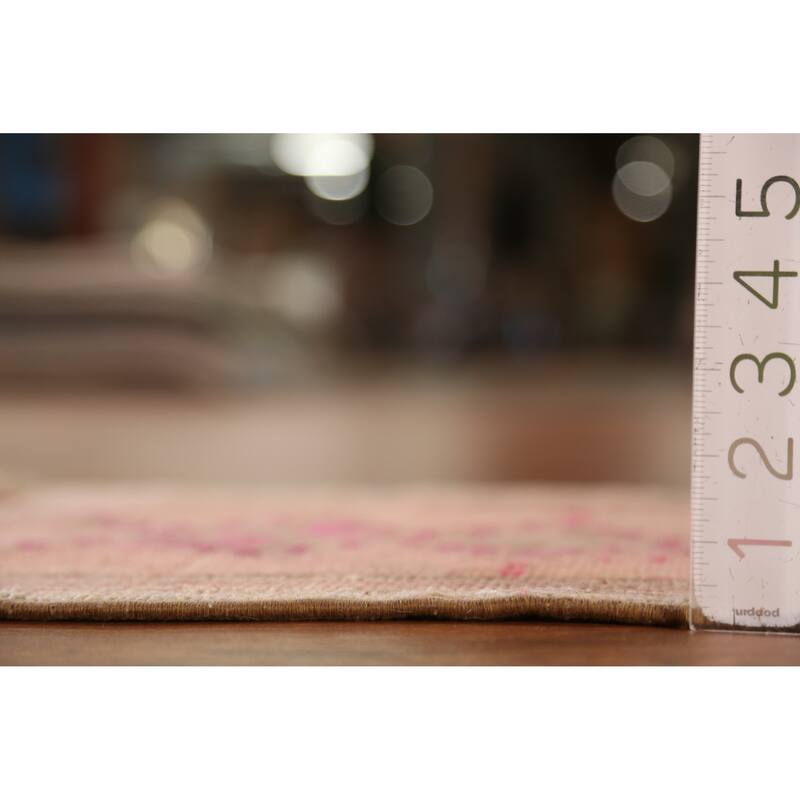 Hand Knotted Oriental 100% Wool Carpet Transitional Tribal Peach Anatolian Area Rug - 2' 6'' X 1' 6''
