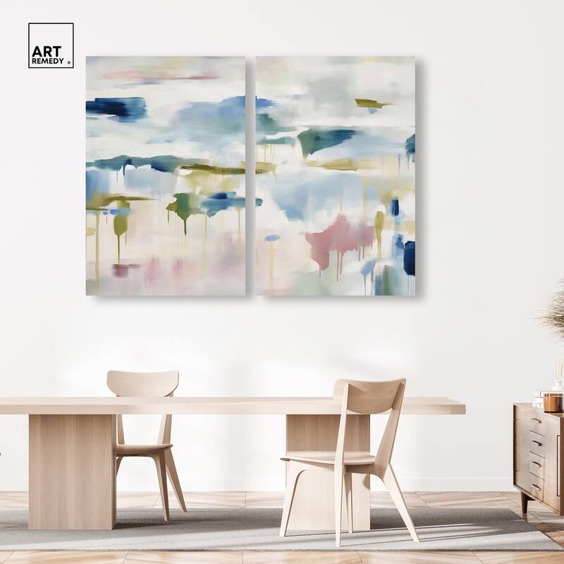 Veil of Azure I Canvas Set of 2 by Art Remedy, Gallery Wrapped
