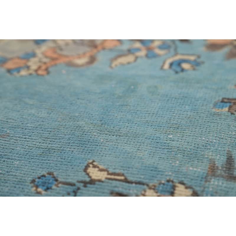 Light Blue Medallion Tabriz Persian Rug Hand-Knotted Wool Carpet - 7'9"x 11'3"