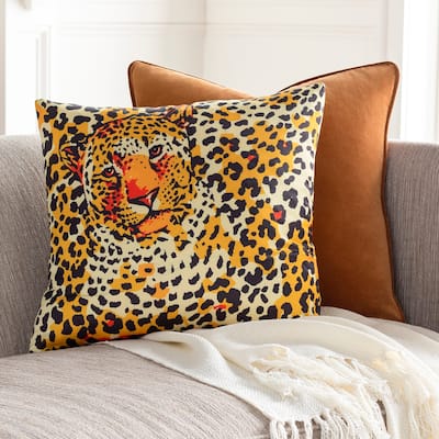 Artistic Weavers Mettawa Yellow Leopard Print Throw Pillow