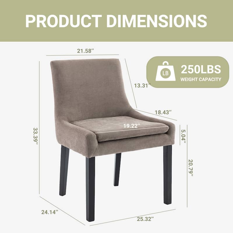 RENEWLINE Mid-Century Modern Corduroy Upholstered Dining Chairs with Solid Wood Legs,Set of 2/4/6