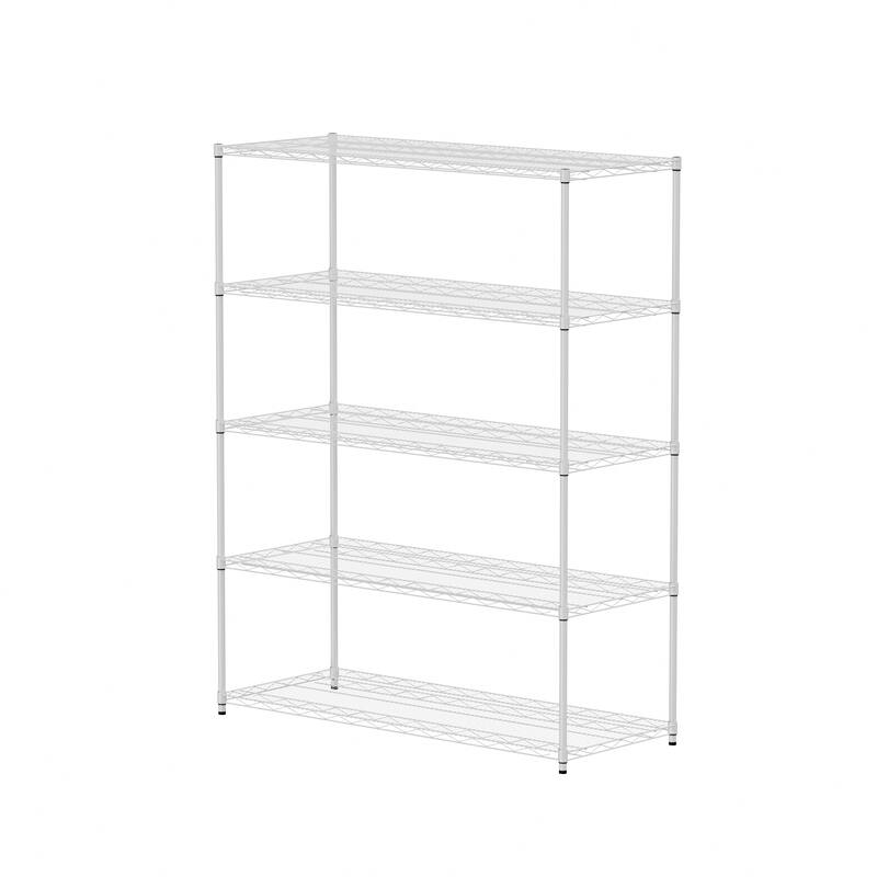 5 tiers of heavy-duty adjustable shelving and racking with a 300 lb