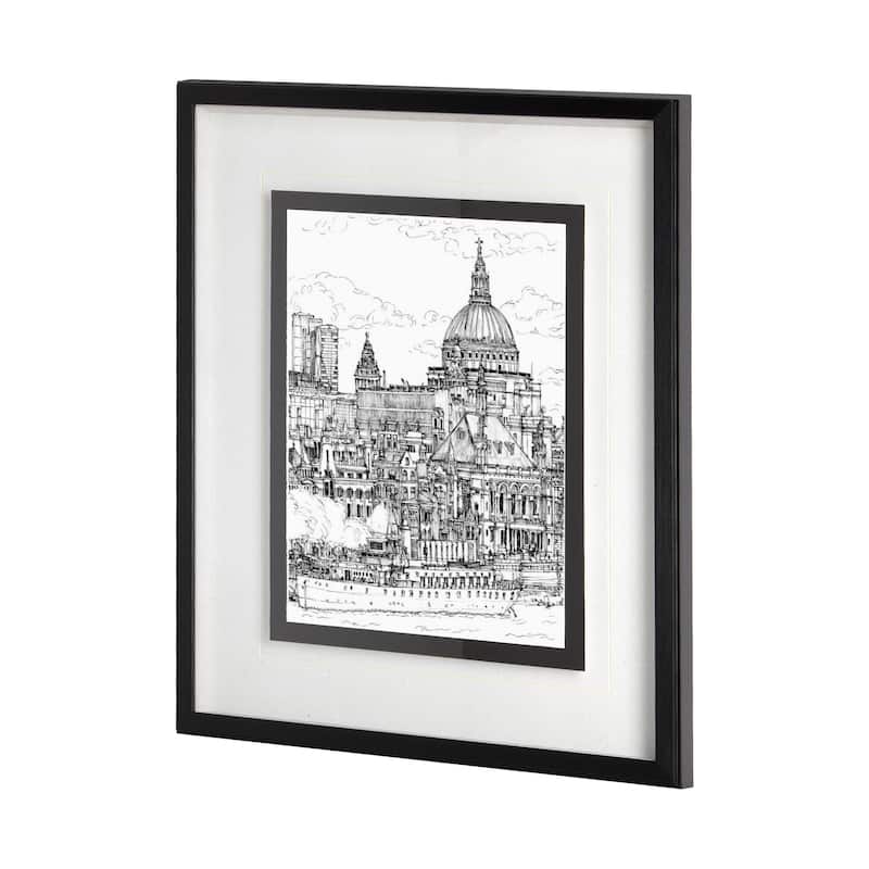 B&W City Scene X Framed Art Print