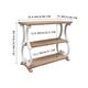 preview thumbnail 5 of 3, 3 Tier Wood Console Table with Curved Legs, Brown and White, 35.4" L x 15" D x 30.2" H - 35.4" x 15" x 30.2"