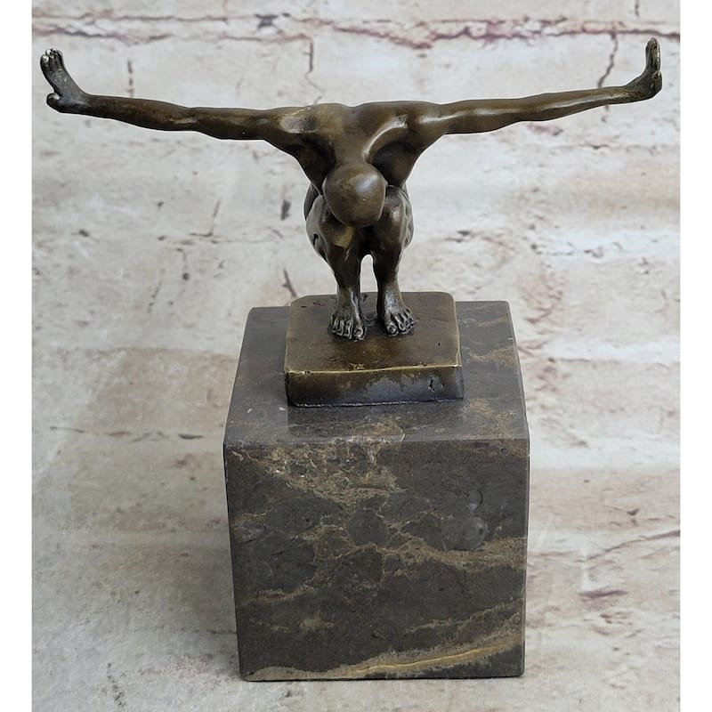 Signed Original Miguel Lopez Milo The Athlete Bronze Sculpture Figurine Figure