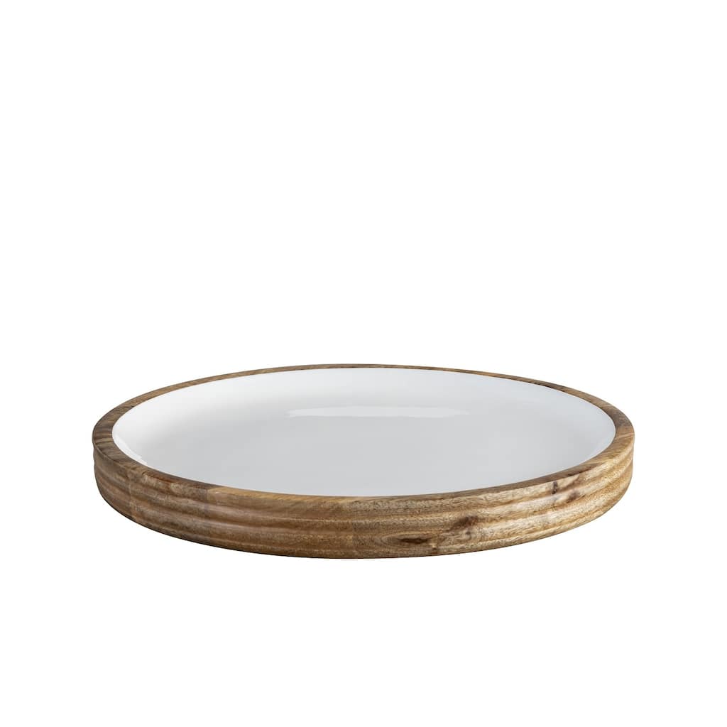 Mango Wood Round Platter Set of 2