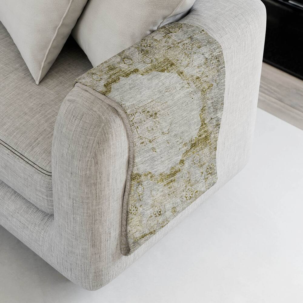 Premium Machine Washable Vintage Medallion Sherpa Throw Blanket