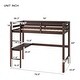 preview thumbnail 41 of 53, Loft Pine Wood Bed Frame with Safety Guardrail,Built-In Desk,Ladder,Twin Size