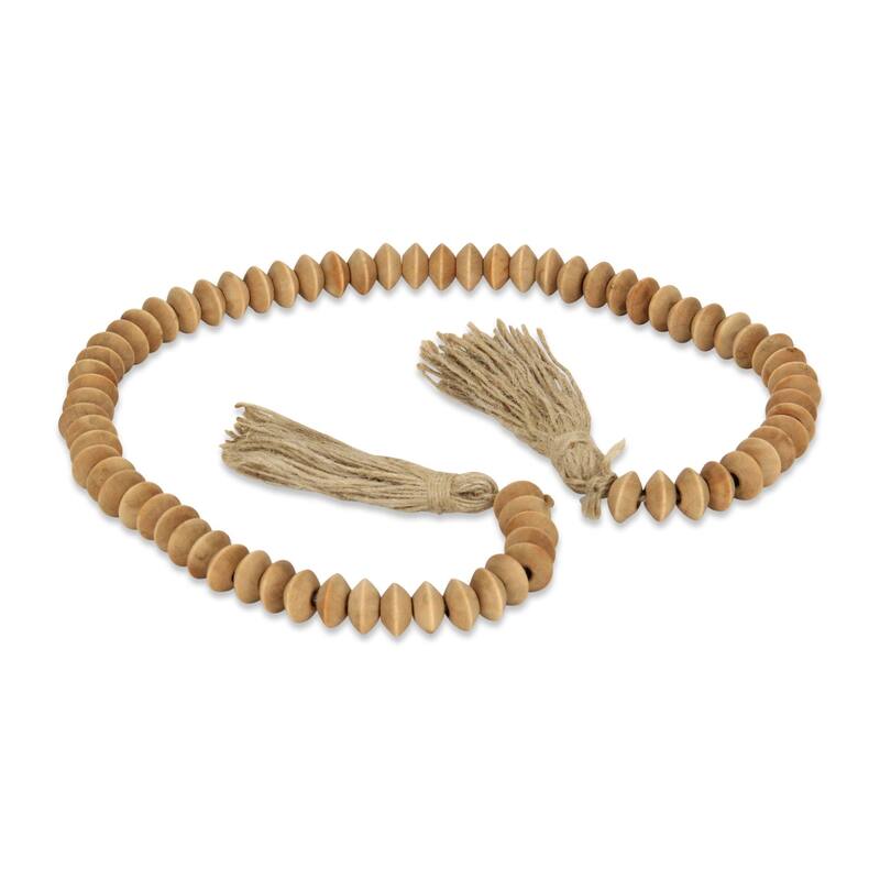 Akaida Brown Wooden Abacus Styled Bead Tassel Decor