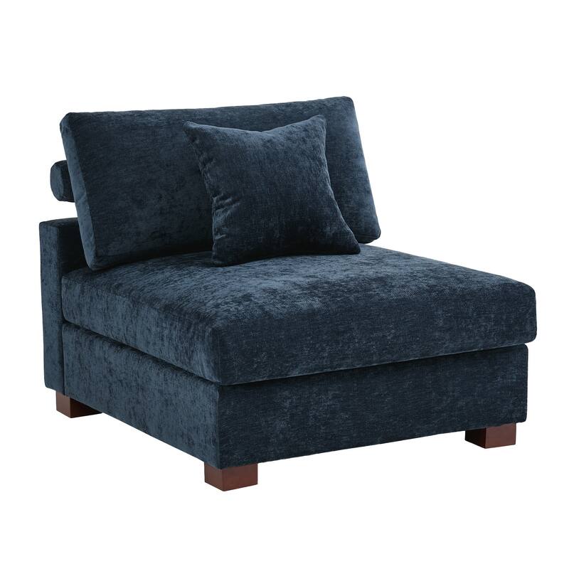 Modern Upholstered Chenille Modular Sectional Sofa with Pillow