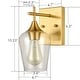 preview thumbnail 17 of 17, Angers Modern Simplicity 1-Light Clear Glass Wall Sconce Industrial Bathroom Vanity Lighting