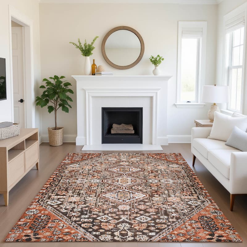Premium Washable Super Soft Traditional Global Mayfield Rug - 3' x 5' - Fudge