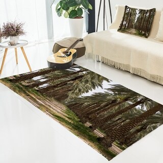 Designart 'Date Palm Plantation Photography' Forest Area Rug - Bed Bath ...