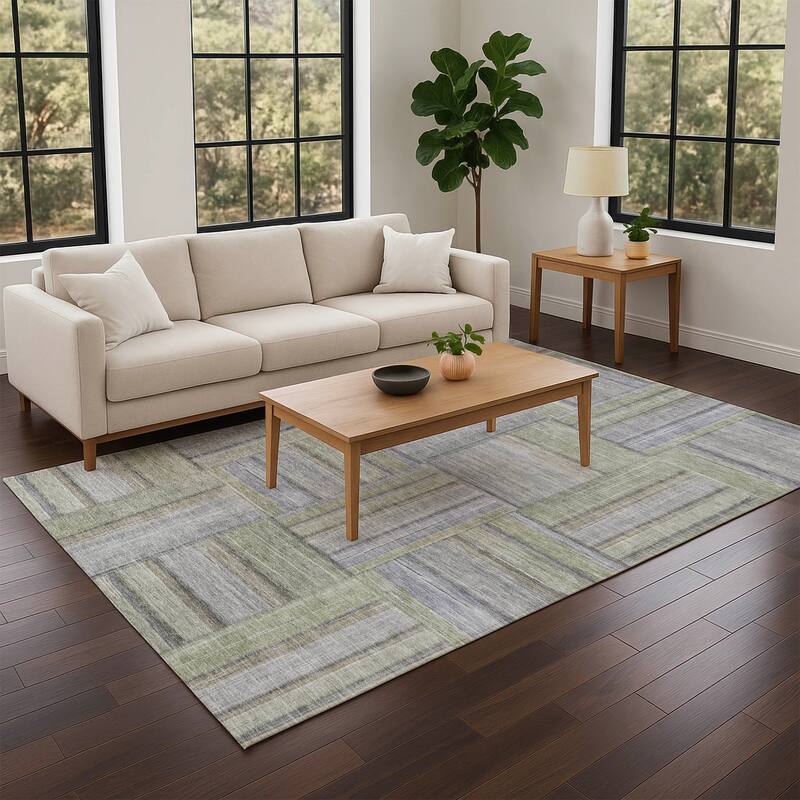 Machine Washable Indoor/ Outdoor Modern Weave Chantille Rug