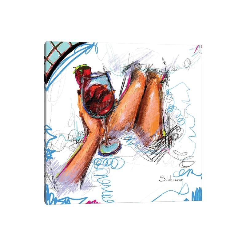 iCanvas "Bubble Bath With Red Wine" by Victoria Sukhasyan Canvas Print