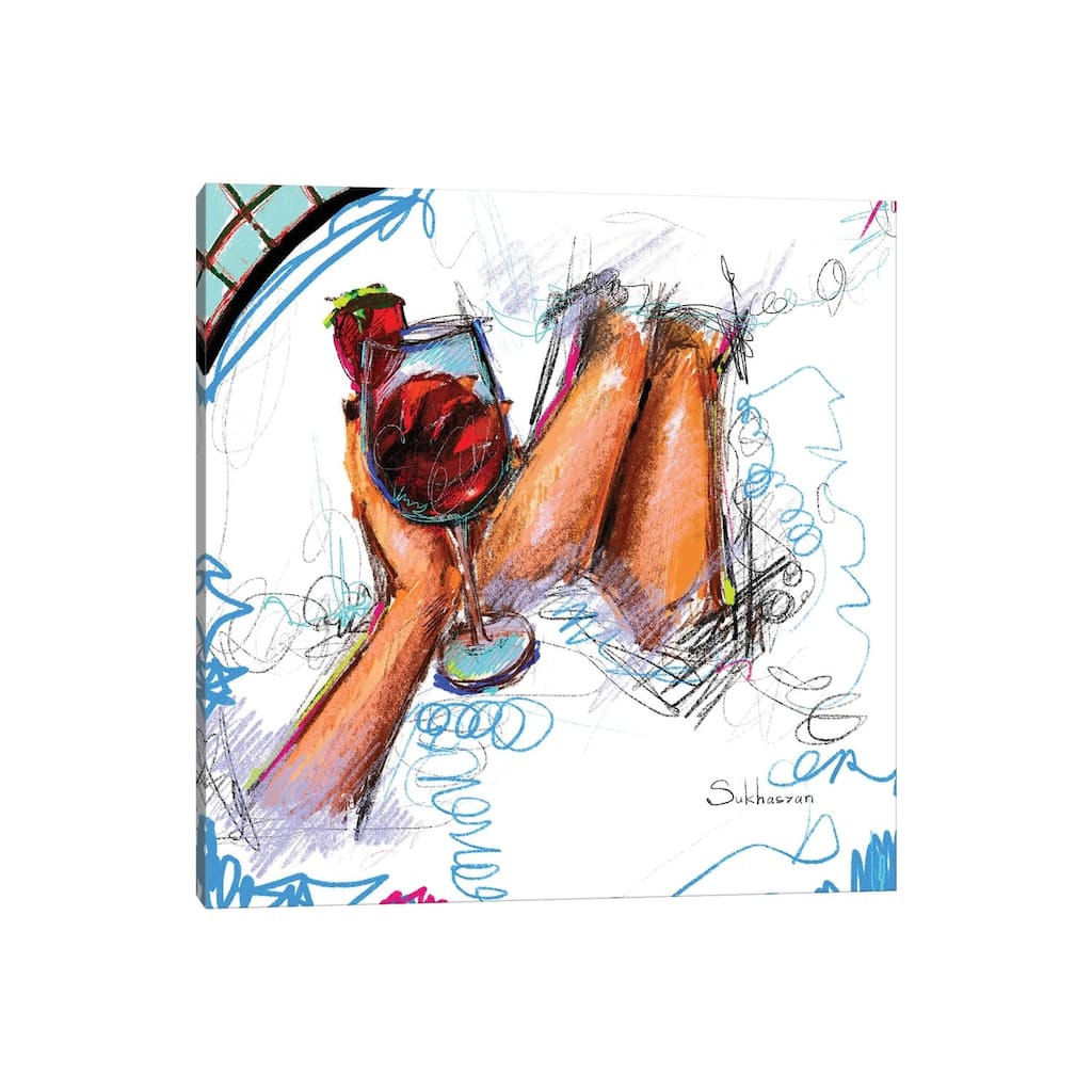 iCanvas "Bubble Bath With Red Wine" by Victoria Sukhasyan Canvas Print