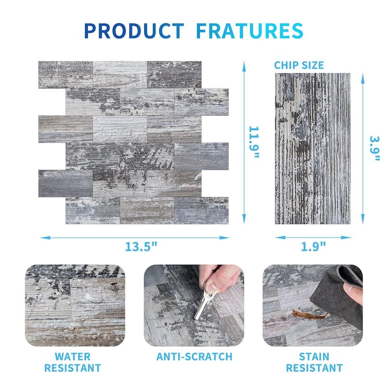 Art3d Peel and Stick Backsplash Tile for Kitchen Backplash, Bathroom Vanities, Fireplace Decor,10 Sheets