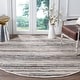 preview thumbnail 11 of 61, SAFAVIEH Handmade Rag Rug with Fringe Valborg Casual Stripe Cotton Rug with Fringe 4' Round - Ivory/Charcoal - Round