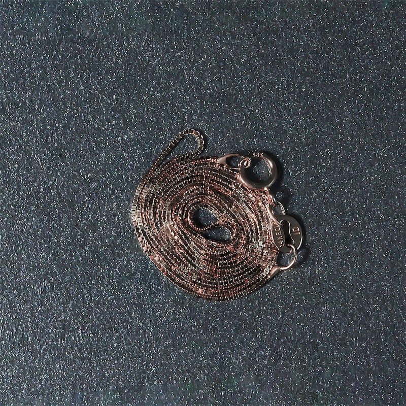 MayaMila 14k Rose Gold Classic Box Chain 0.6mm