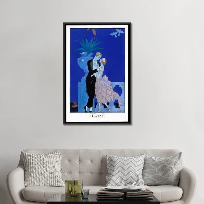 iCanvas "Yes 1921 (colour litho)" by George Barbier Framed Canvas Print