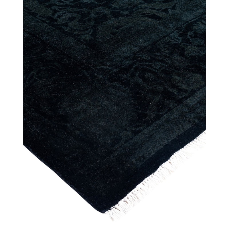 Fine Vibrance One-of-a-Kind Hand-Knotted Area Rug - Black, 6' 0" x 9' 2" - 6' 0" x 9' 2"