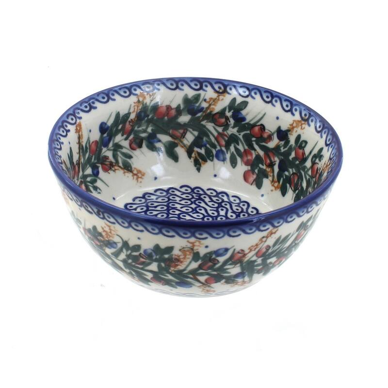 Blue Rose Polish Pottery WR Unikat Cereal Bowl - Berry
