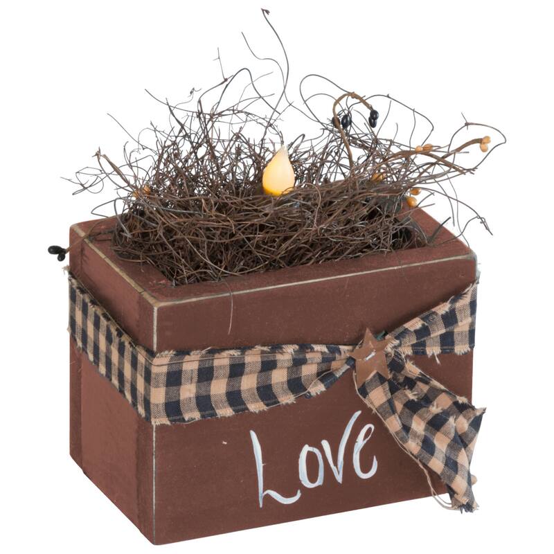 Farmhouse Flameless Candle in Box - Burgundy