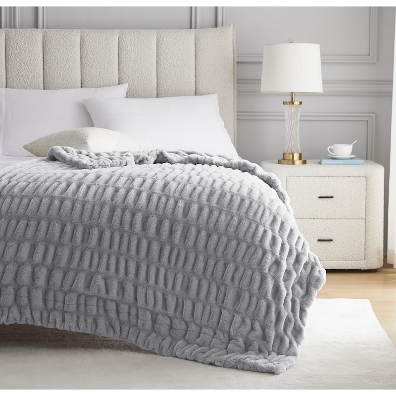 Nanshing Yoona Faux Fur Reversible Throw Blanket