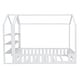 preview thumbnail 6 of 7, Modern Wood House Bed, with Fence and Detachable and Movable Storage Shelves