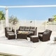 preview thumbnail 17 of 105, Murphy Outdoor Wicker Patio Outdoor Sofa Swivel Chair Coffee Table 6PC - Chestnut Wicker-Brownish Gray