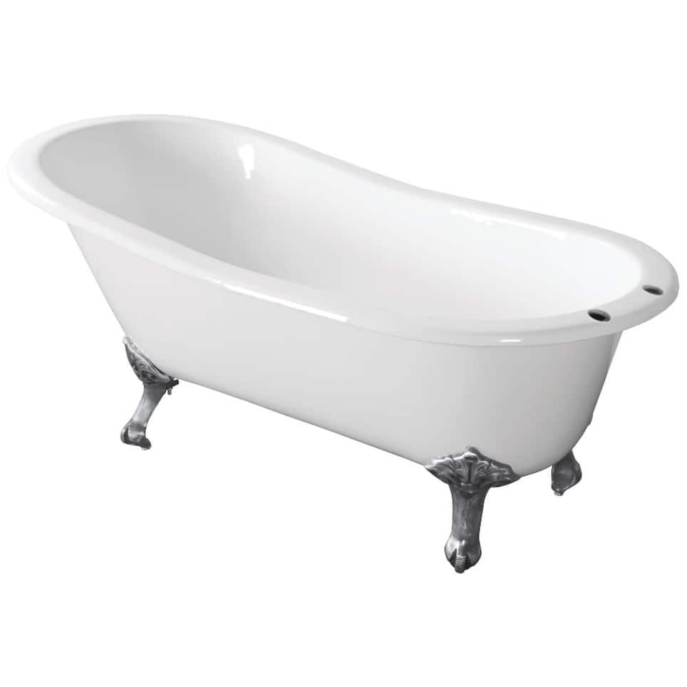 Kingston Brass Aqua Eden 67" Cast Iron Clawfoot Tub with 7" Faucet