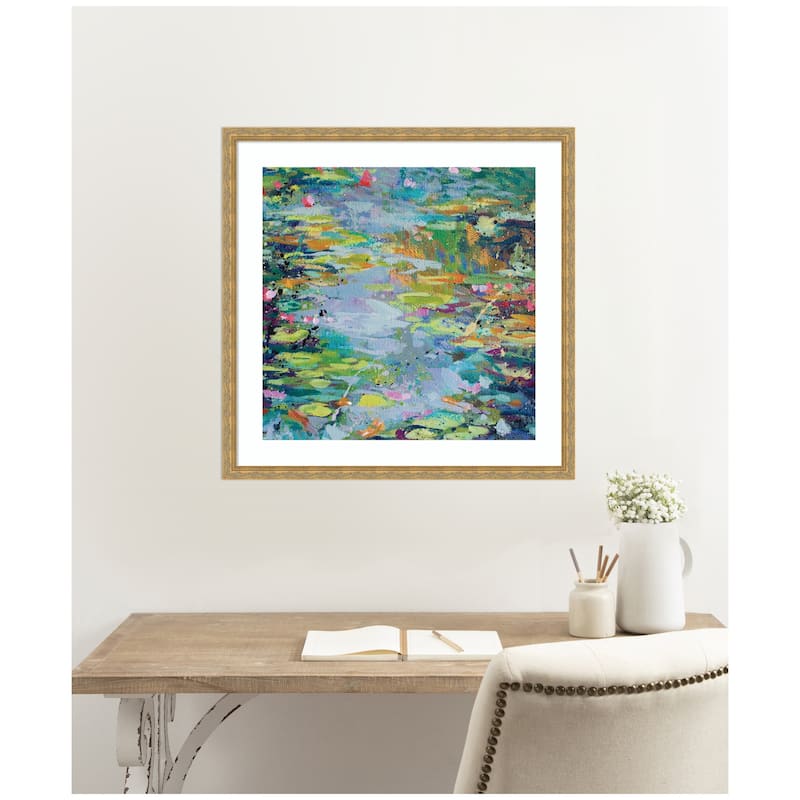 Kate and Laurel Framed Art Waterlilies at Giverny by Rachel Christopoulous
