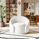 preview thumbnail 62 of 70, 35" Wide Velvet/ Boucle Swivel Barrel Accent Chair